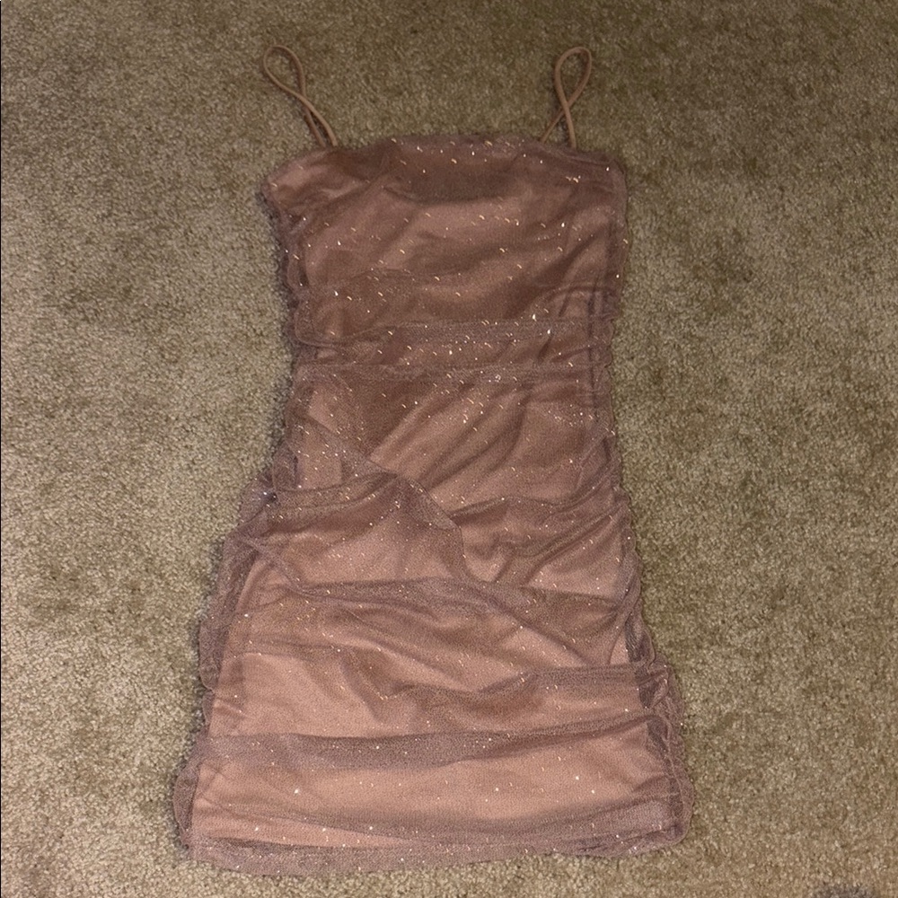 Elegant Brown Sleeveless Dress